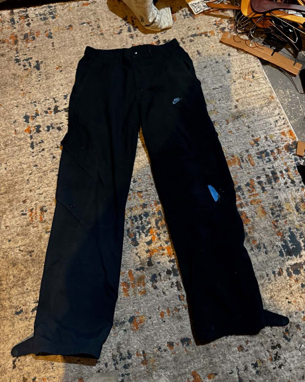 Nike Vintage Y2K Air Max Nylon Baggy Cargo Track Pants Navy